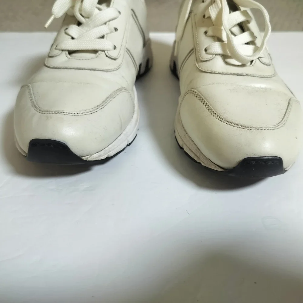 Gucci Interlocking G Leather Sneakers Off-White Low Top Trainers Mens 10.5 - Picture 4 of 16